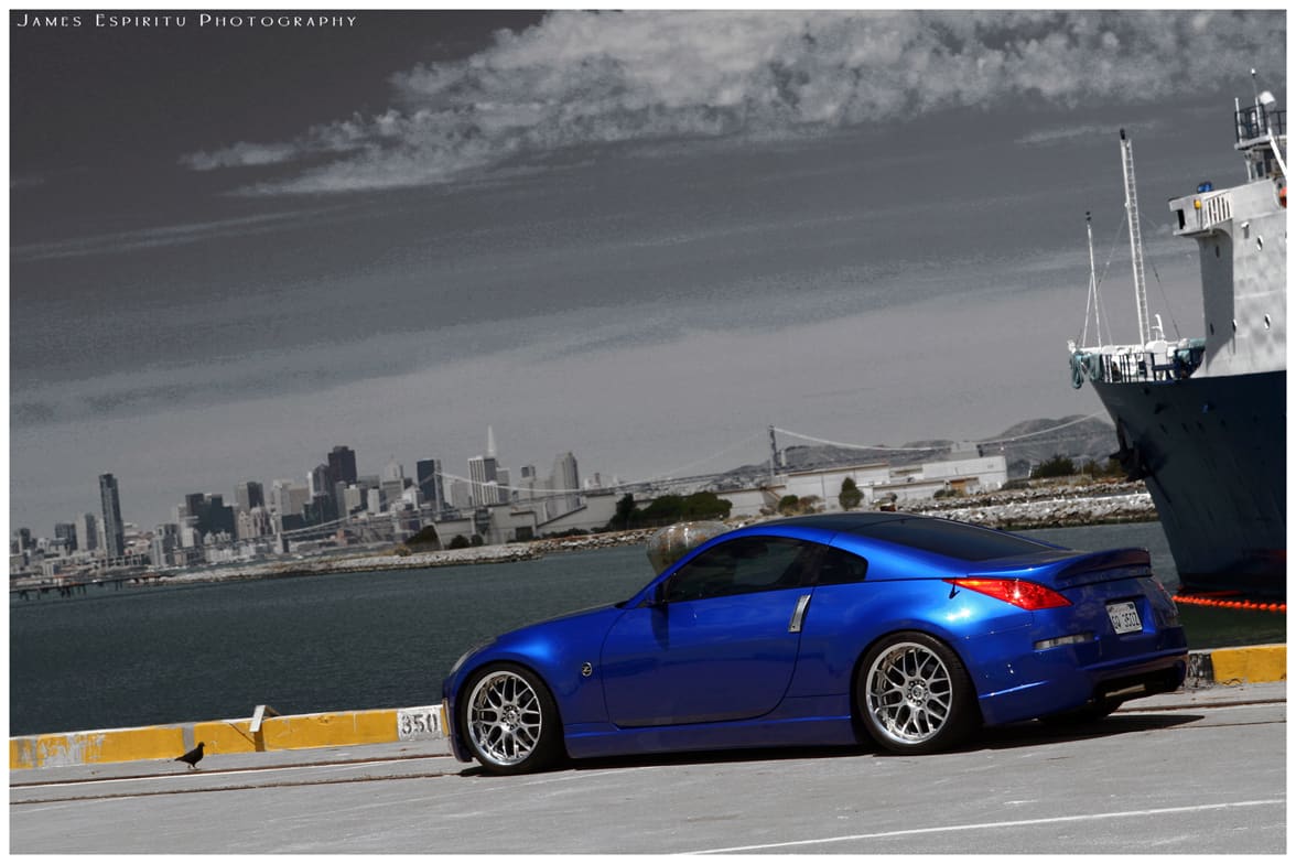 2004 Nissan 350Z with 19x9.5 Rays Engineering Volk Racing SF Winning wheels