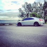 2010 Honda Civic with 18x8.5 Volk TE37 wheels