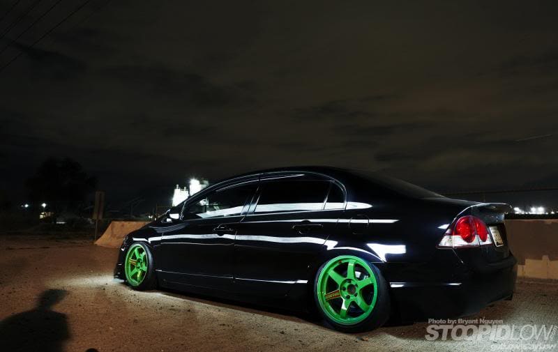 2008 Honda Civic with 17x9 Volk TE37SL wheels