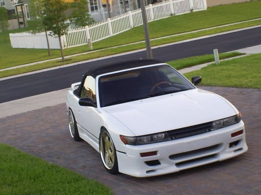 1993 Nissan S13 with 18x9 Work Wheels Stitch Evolution wheels