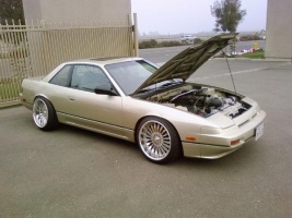 1990 Nissan S13 with 18x10 Veilside Andrew Racing F wheels