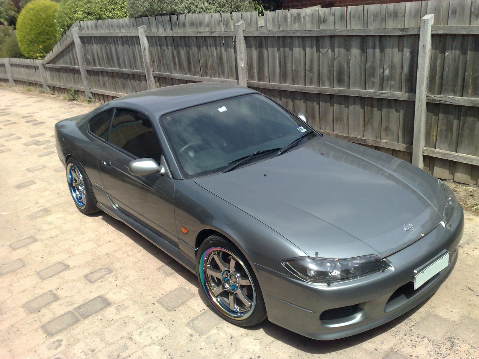 2002 Nissan S15 with 18x9 Gramlights 57s pro wheels