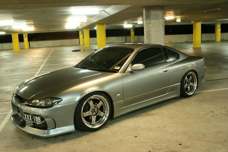 1999 Nissan S15 with 18x9 SSR Professor SP1 wheels