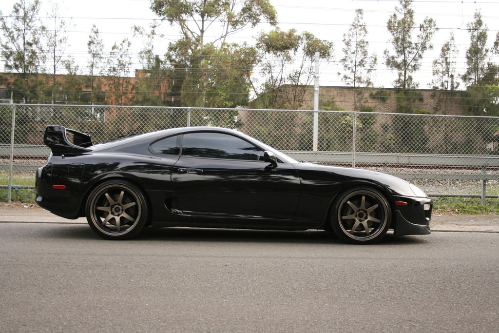 1996 Toyota Supra with 19x9.5 WedsSport SA-90 wheels