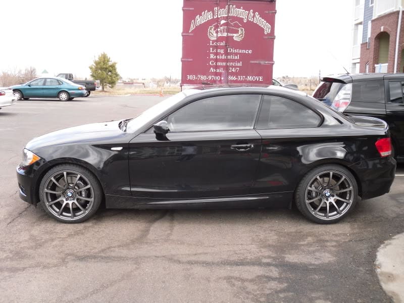 2009 BMW 128 with 19x8.5 Velocity Motoring V701 wheels