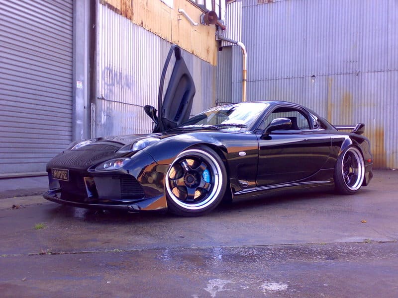 2002 Mazda RX-7 with 18x9 Work Wheels Meister S1 wheels