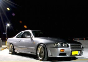1998 Nissan R31-R34 Skyline 2dr with 17x8 Weds Professor Mesh wheels
