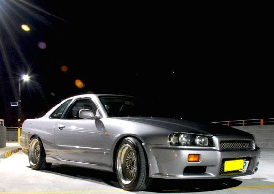 1998 Nissan R31-R34 Skyline 2dr with 17x8 Weds Professor Mesh wheels