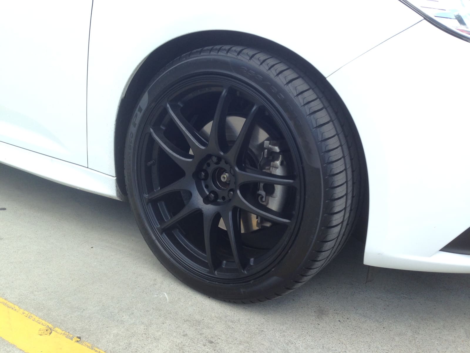 2014 Ford Focus ST with 19x8.5 Work CR Kiwami wheels