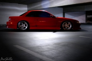 1989 Nissan S13 with 18x9 Veilside Andrew Dish wheels