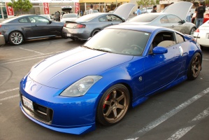 2003 Nissan 350Z with 18x9.5 Rays Engineering Volk Racing TE37 wheels