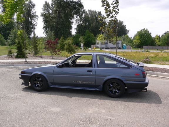 1986 Toyota Corolla with 15x7 Rays Engineering Volk Racing TE37 wheels