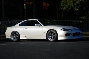 2002 Nissan S15 with 18x8.5 Work Meister S1 3Pc wheels