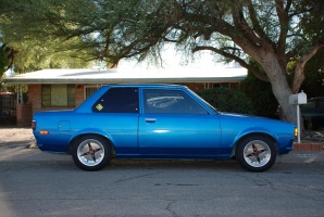 1981 Toyota Corolla with 14x7 Impul Hoshino wheels