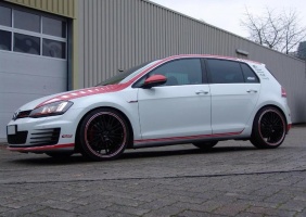 2015 Volkswagen Golf GTI with 19x8.5 BORBET CW2 REDLINE wheels