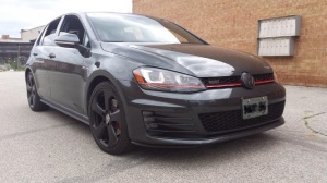 2015 Volkswagen Golf GTI with 18x7.5 VW AUSTIN PLASTIDIPPED wheels