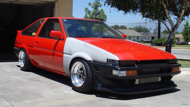 1985 Toyota Corolla with 14x8 SSR MKII wheels