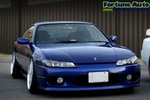 2001 Nissan S15 with 18x9 Work Wheels Euroline SL wheels