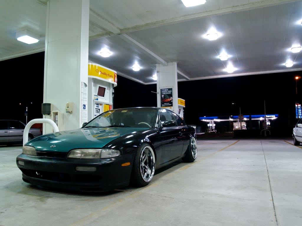 1995 Nissan S14 with 17x9.5 Work Wheels VS-KF wheels