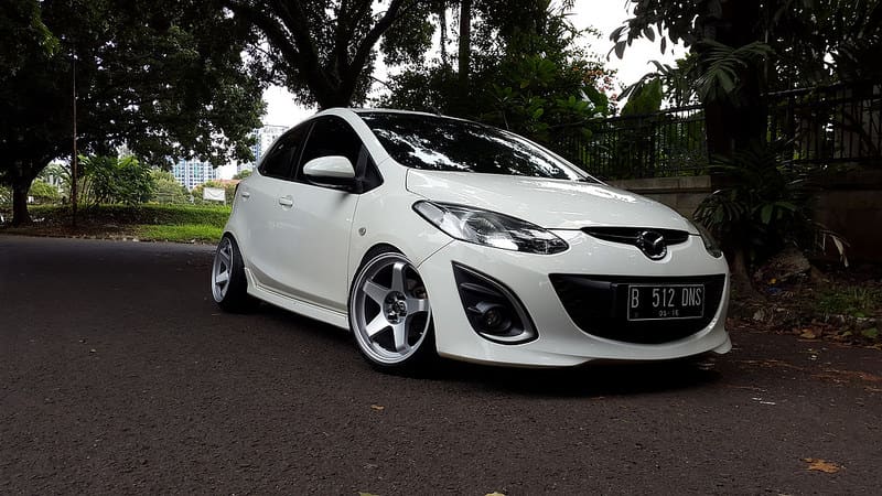 2013 Mazda Mazda2 with 19x8.5 Rota P45R wheels