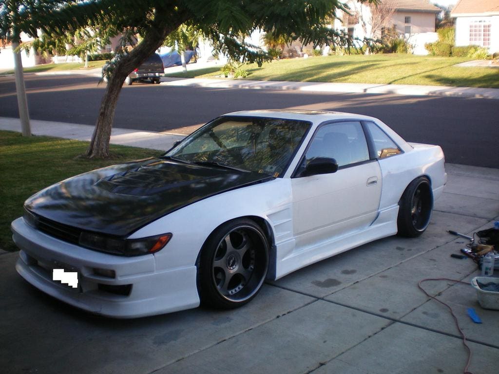1989 Nissan S13 with 18x10 Work Wheels Euroline Stitch wheels