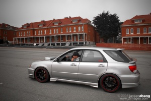 2005 Subaru Impreza WRX with 18x8.5 Rays Engineering Gram Lights 57Maximum wheels