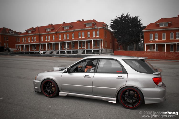 2005 Subaru Impreza WRX with 18x8.5 Rays Engineering Gram Lights 57Maximum wheels