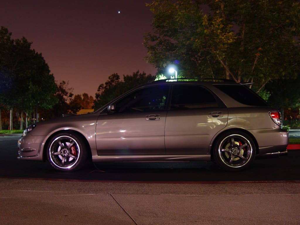 2006 Subaru Impreza WRX with 18x7.5 Rays Engineering G-games 77W Vaio wheels