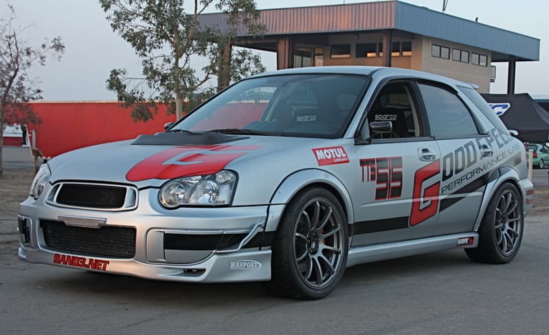 2004 Subaru Impreza WRX with 18x9 Rota G-Force wheels