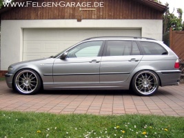 2002 BMW 330 with 19x9.5 Work Euroline XS2 wheels
