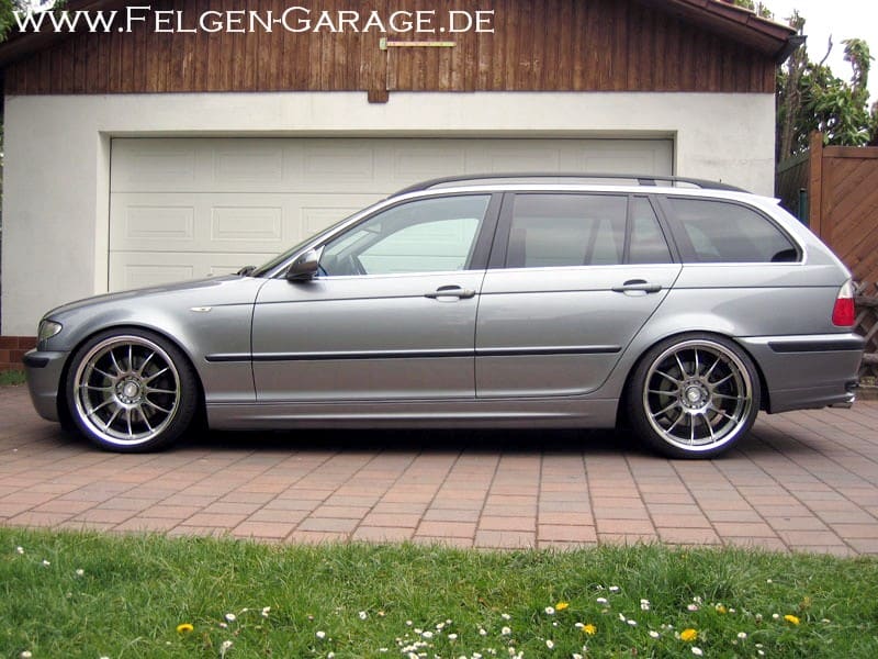2002 BMW 330 with 19x9.5 Work Euroline XS2 wheels
