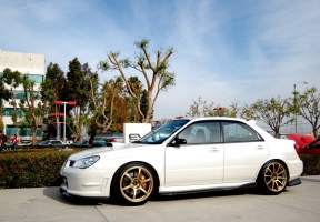 2007 Subaru Impreza WRX STi with 18x10 Advan RGII wheels