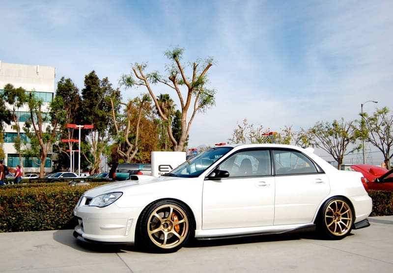 2007 Subaru Impreza WRX STi with 18x10 Advan RGII wheels