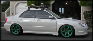 2007 Subaru Impreza WRX with 18x10 Rota Grid wheels