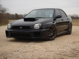 2002 Subaru Impreza WRX with 18x9.5 Work Wheels Emotion CRKai wheels