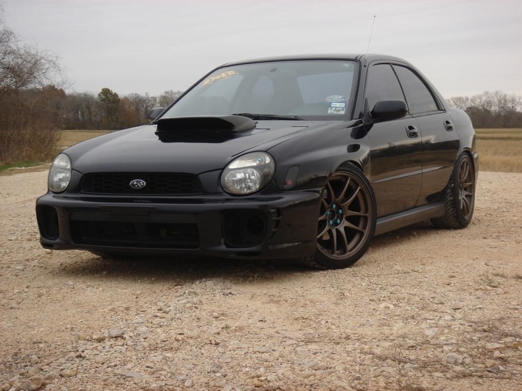 2002 Subaru Impreza WRX with 18x9.5 Work Wheels Emotion CRKai wheels