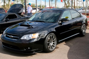 2006 Subaru Legacy with 18x9 Rota G-Force wheels