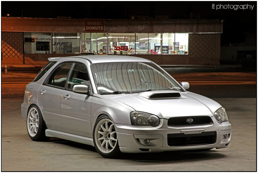 2004 Subaru Impreza WRX with 17x9 Rota DPT wheels