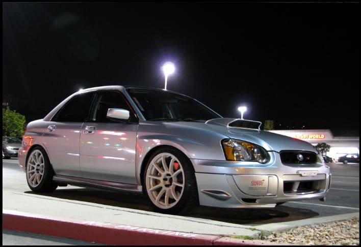 2004 Subaru Impreza WRX STi with 18x9 Rota G-Force wheels
