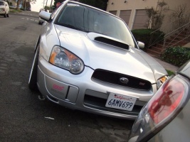 2004 Subaru Impreza WRX STi with 18x8.5 SSR GT2 wheels