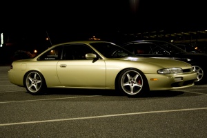 1995 Nissan S14 with 17x9 Ford Mustang Cobra R wheels