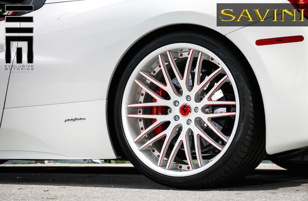 2014 Ferrari 458 Spider with 21x9 Savini SV25-C wheels