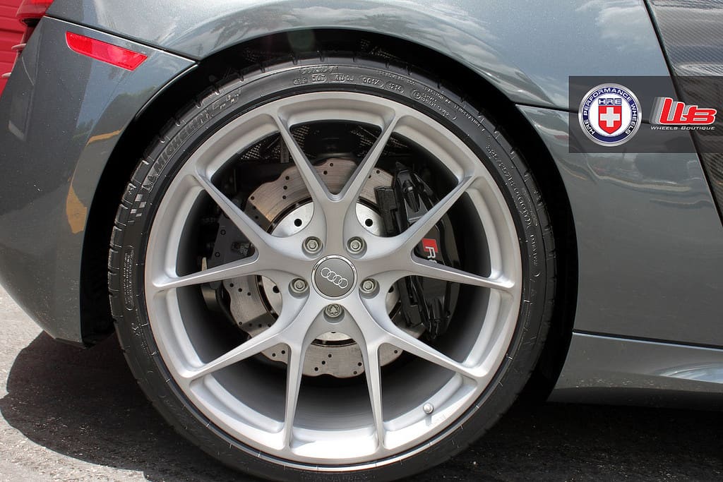 2014 Audi R8 with 20x9 HRE P101 wheels