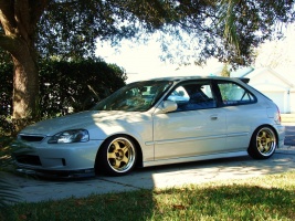 1998 Honda Civic with 15x7 WORK Meister S1 wheels