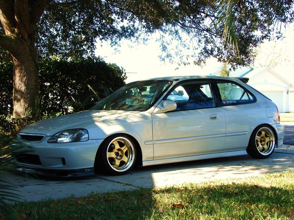 1998 Honda Civic with 15x7 WORK Meister S1 wheels