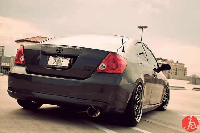 2009 Scion tC with 18x9.5 Enkei RPF-1 wheels
