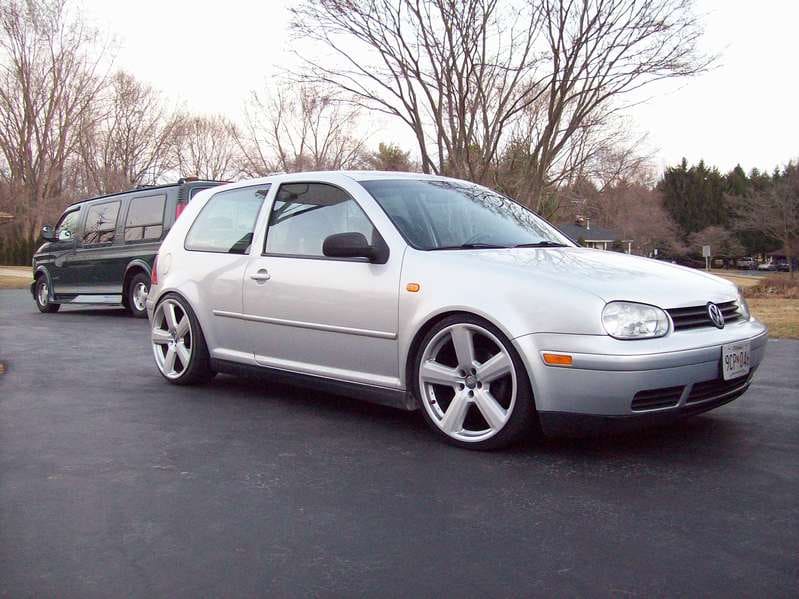 1999 Volkswagen Golf with 19x8 Raderwerks Flare5-A2 wheels
