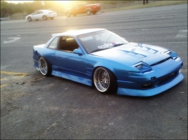 1989 Nissan S13 with 18x10 WORK Bersaglio Mesh wheels