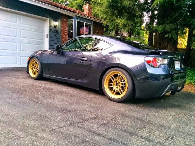 2014 Subaru BRZ with 17x9 Enkei RPF1 wheels