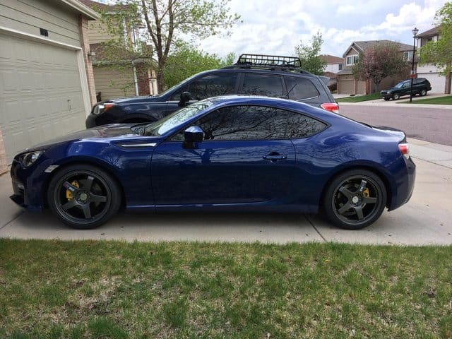2013 Subaru BRZ with 18x8.5 SSR GT F01 wheels
